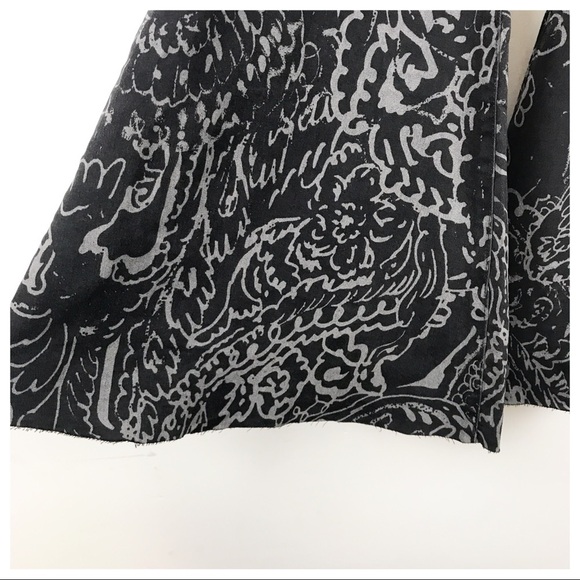 NWT Free People Just Float On Printed‎ Flare Jeans Black Paisley Discharge Sz 24 - Picture 9 of 14